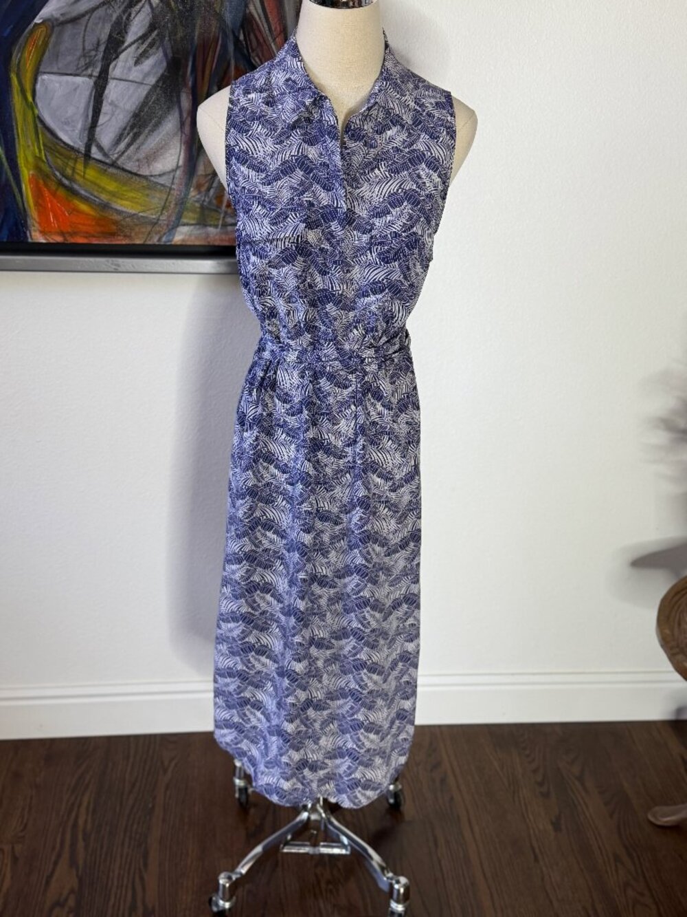 🌿 Equipment Femme "Tegan" Sleeveless 100% Silk Shirt Dress Jungle Shade Medium